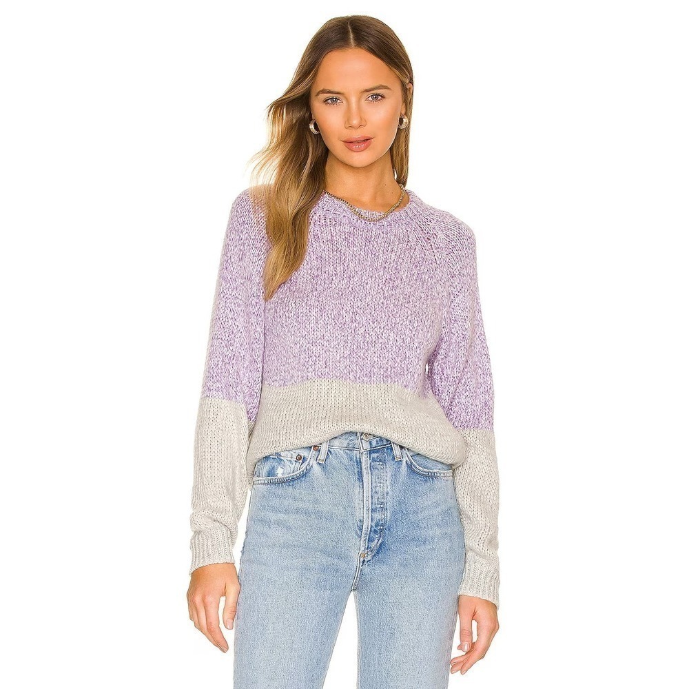 Velvet  Skylar Sweater Knit Colorblock Lilac Gray NWT Size XL
